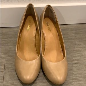 Nine West nude wedges